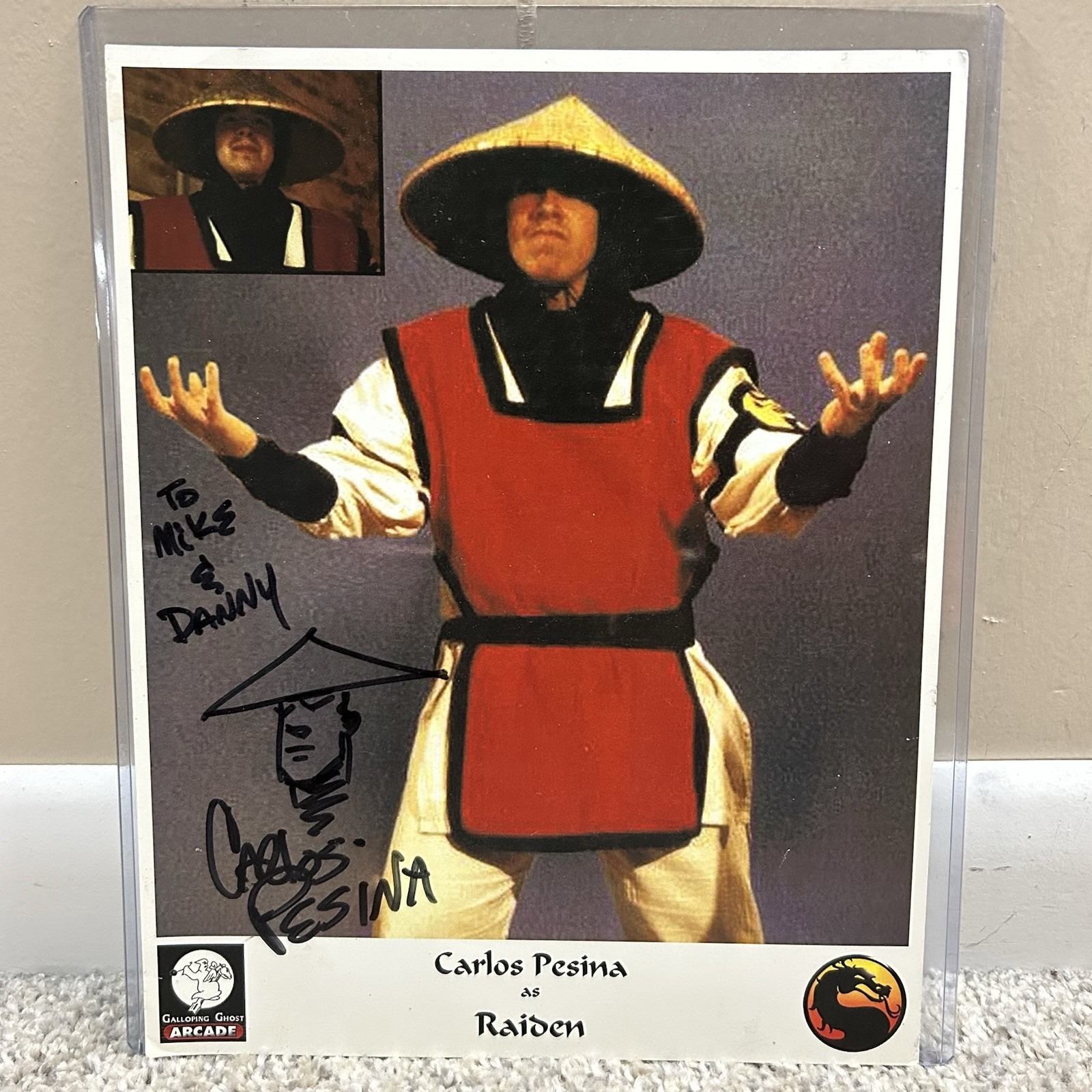 Carlos Pesina Raiden Mortal Combat Auto Autograph Signed 8X10 Photo