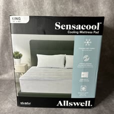 ALLSWELL SENSACOOL COOLING COMFORT MATTRESS PAD KING SIZE 78 X 80 New