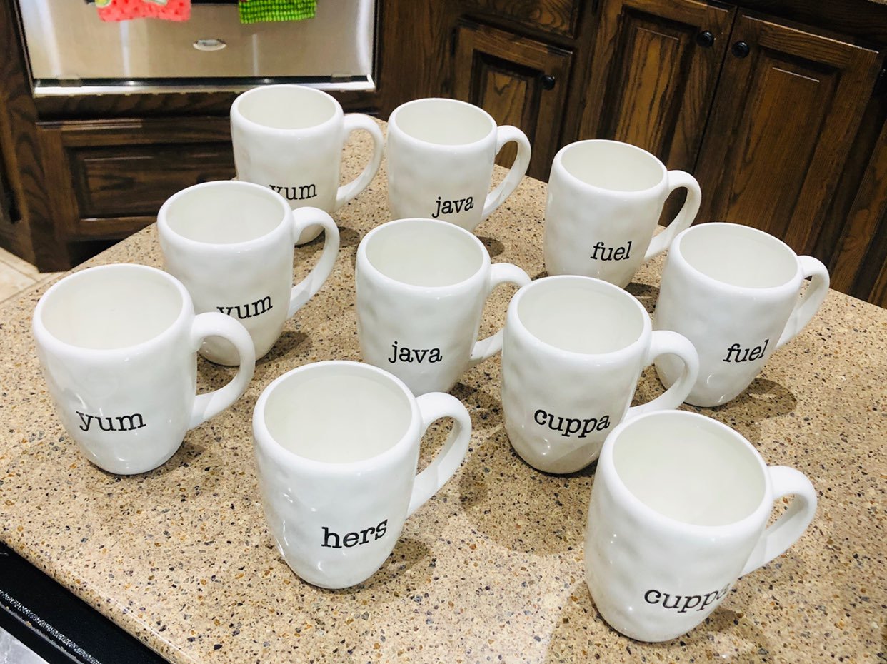 Coffee mugs set of 10