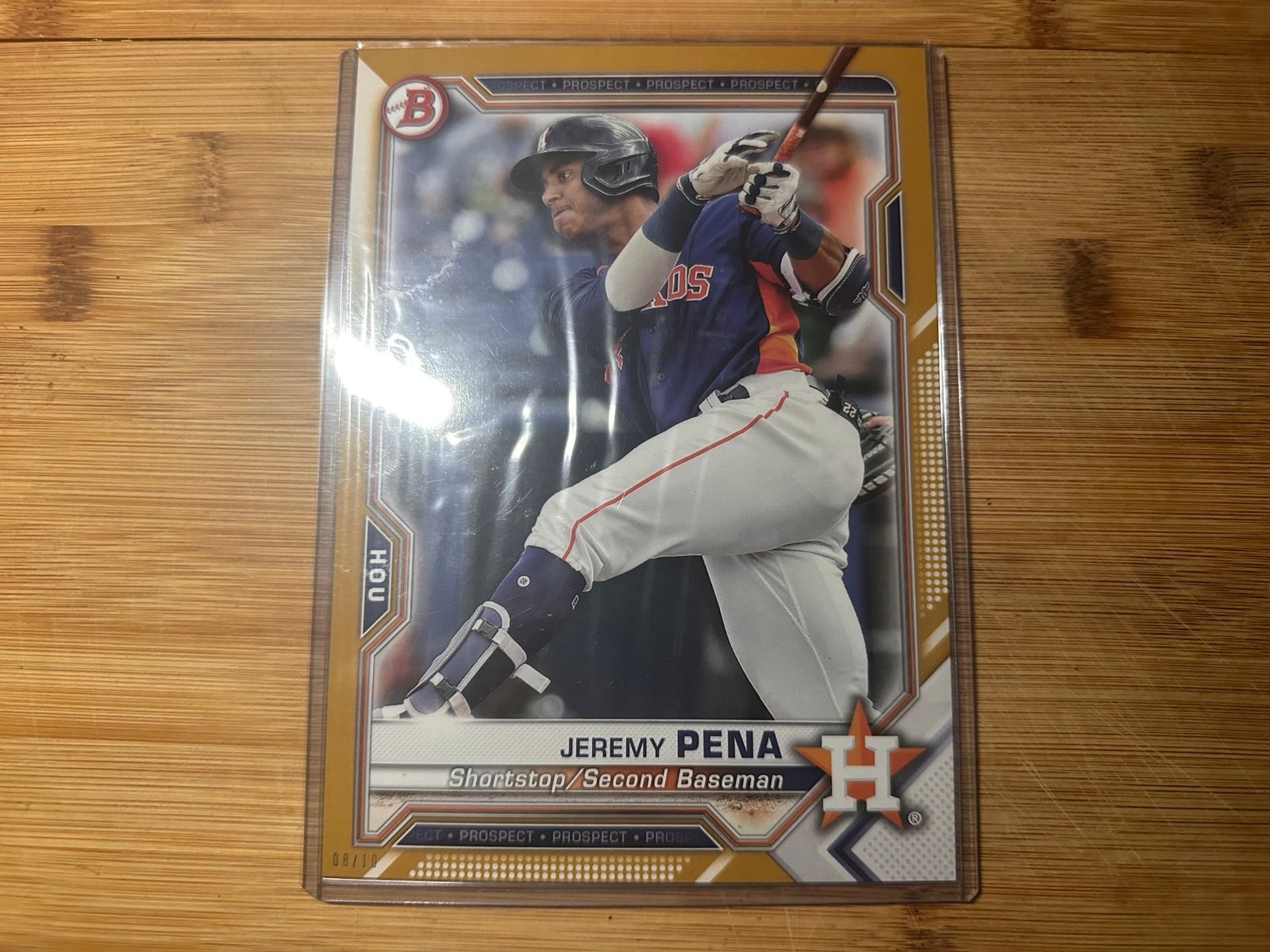 2021 Bowman Prospects Gold 5 inch X 7 Inch #BP11 Jeremy Pena (Astros)/10