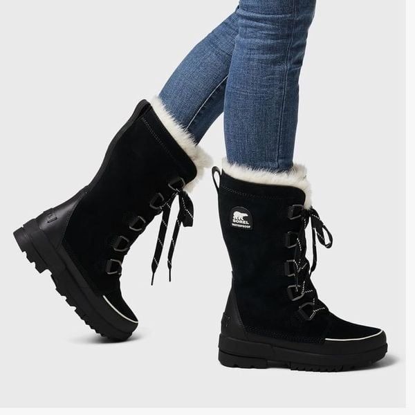 SOREL Tivoli IV Tall Waterproof Black Lace Up Boots Size 7.5