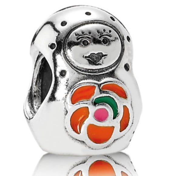Retired Pandora Matryoshka Nesting Doll Babushka Sterling Silver Charm