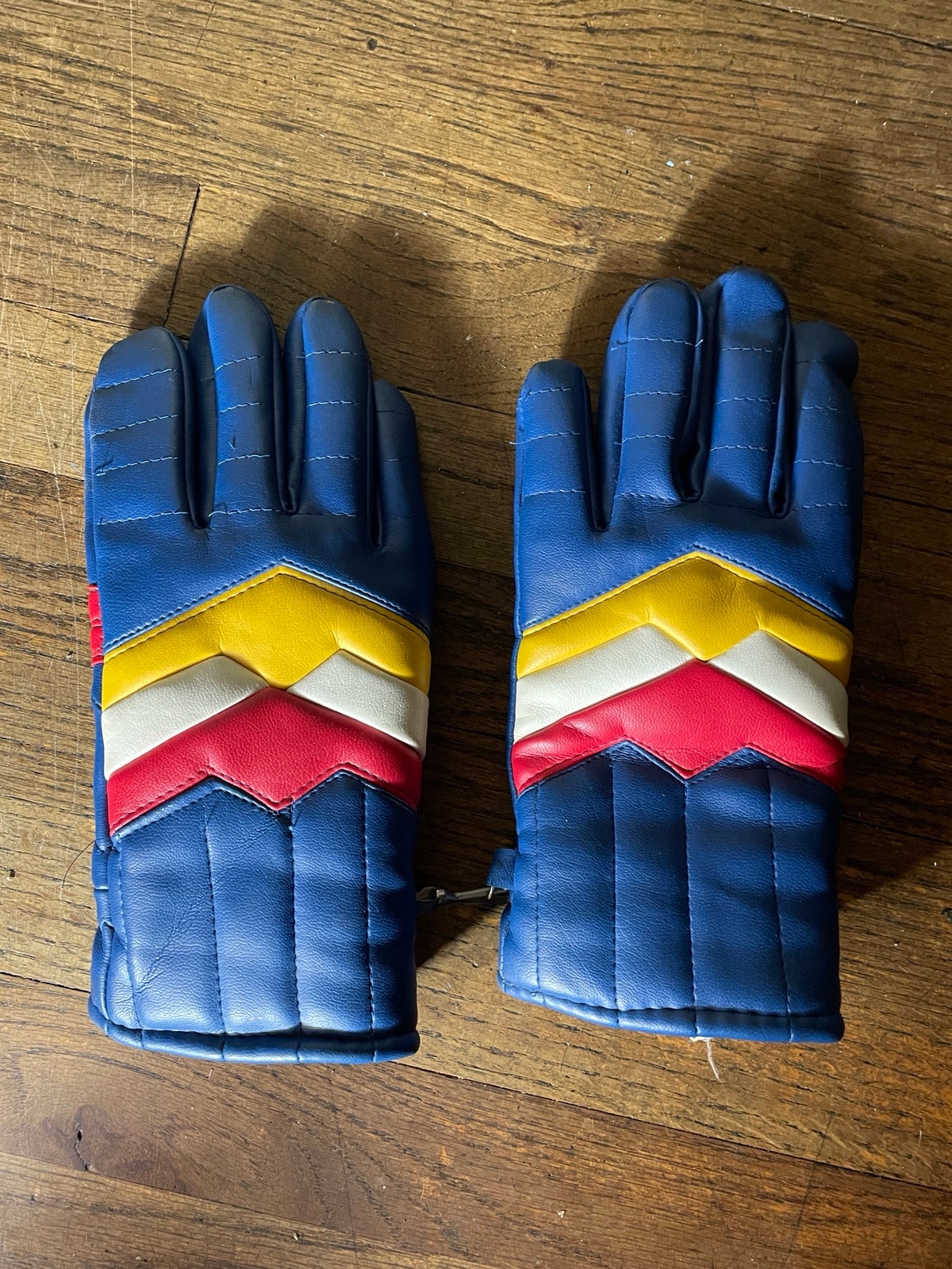 Vintage Sansport Chevron Blue Gloves size Large