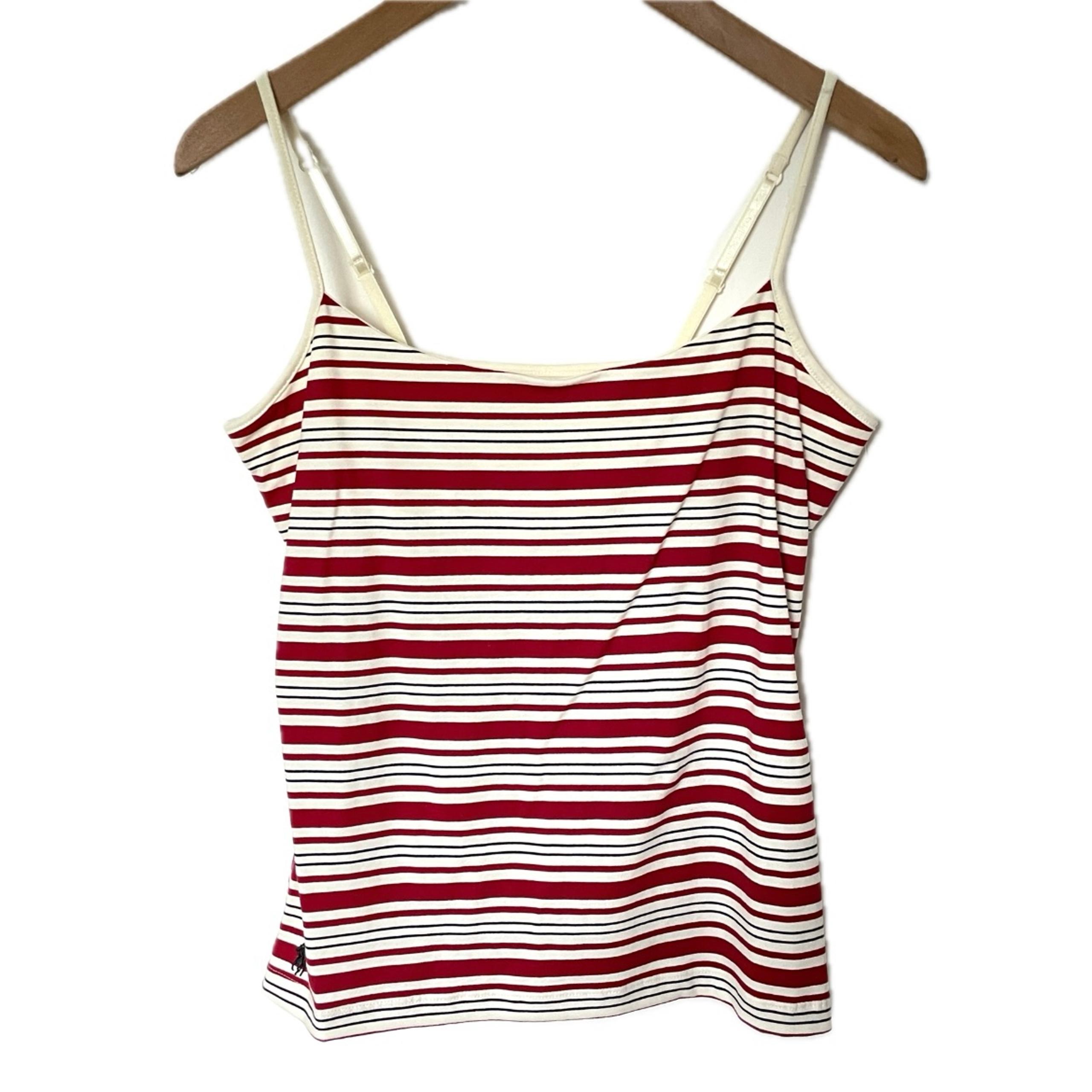 NEW Ralph Lauren Shelf Cami Tank Top Ivory Red Stripe NWT Women’s Size Medium M