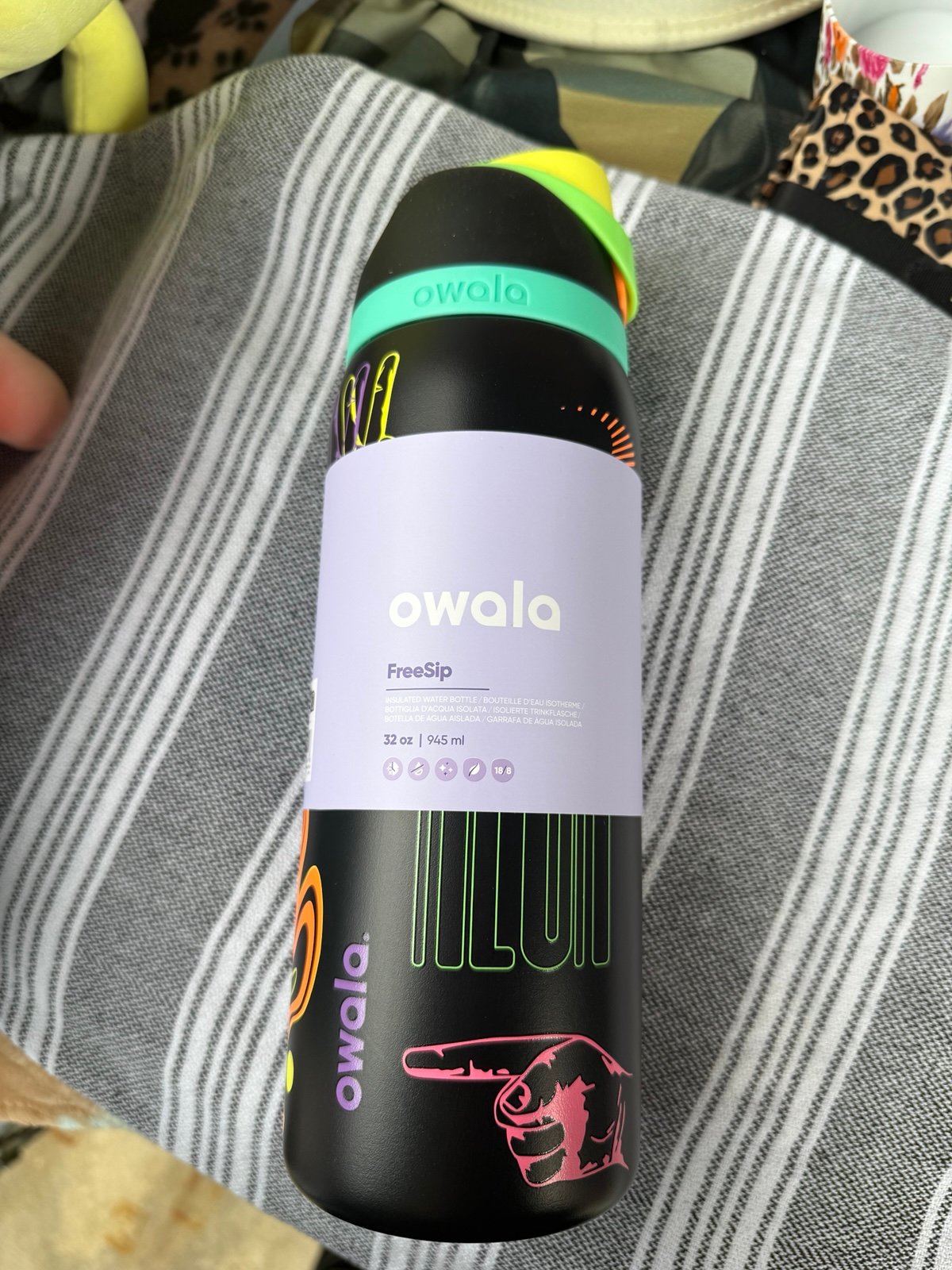 Brand New Limited Edition Owala Birthday bash 2025 Black Neon freesip bottle