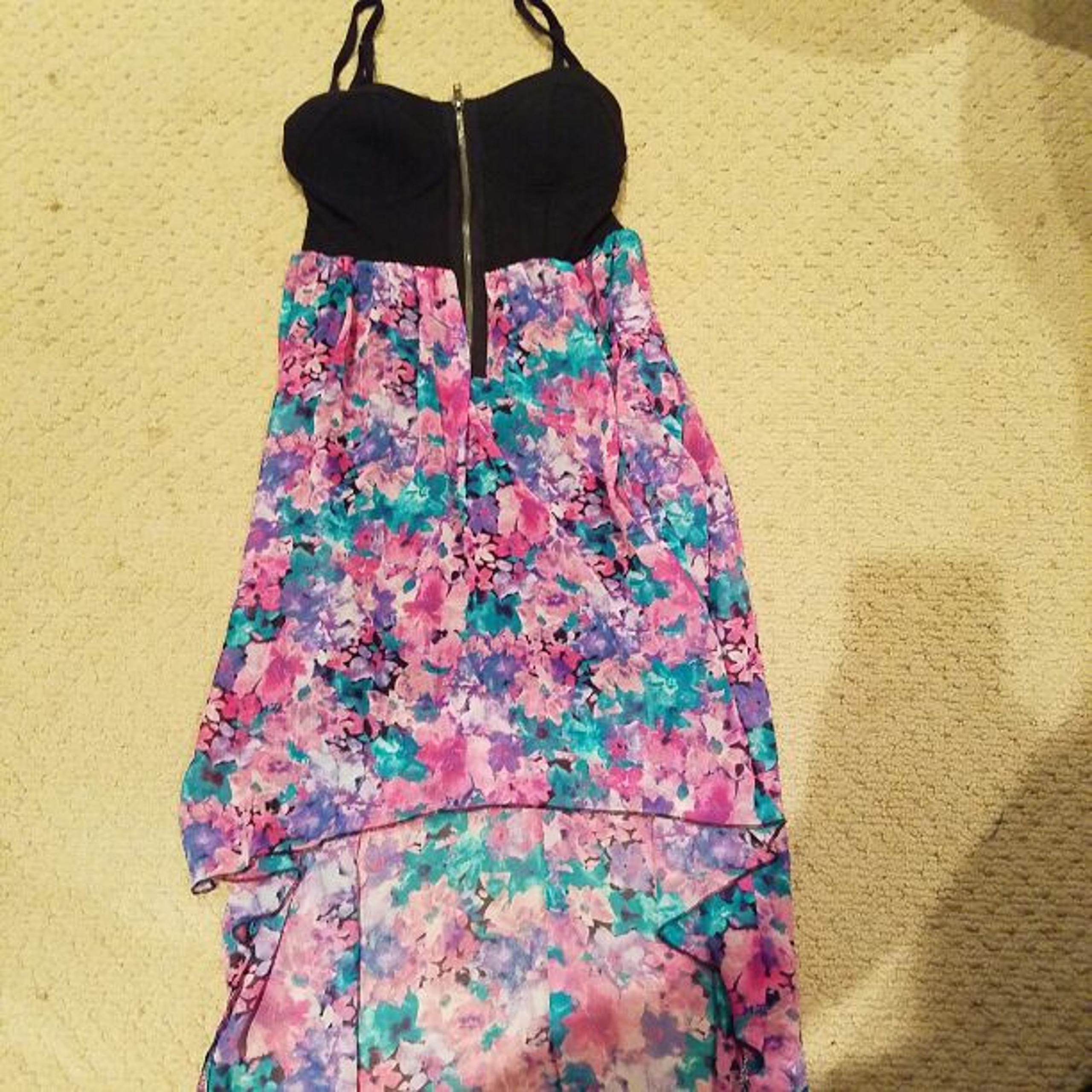 Material Girl sweatheart high low maxi