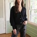 Quince Baby Alpaca-Wool Cropped Cardigan black XS