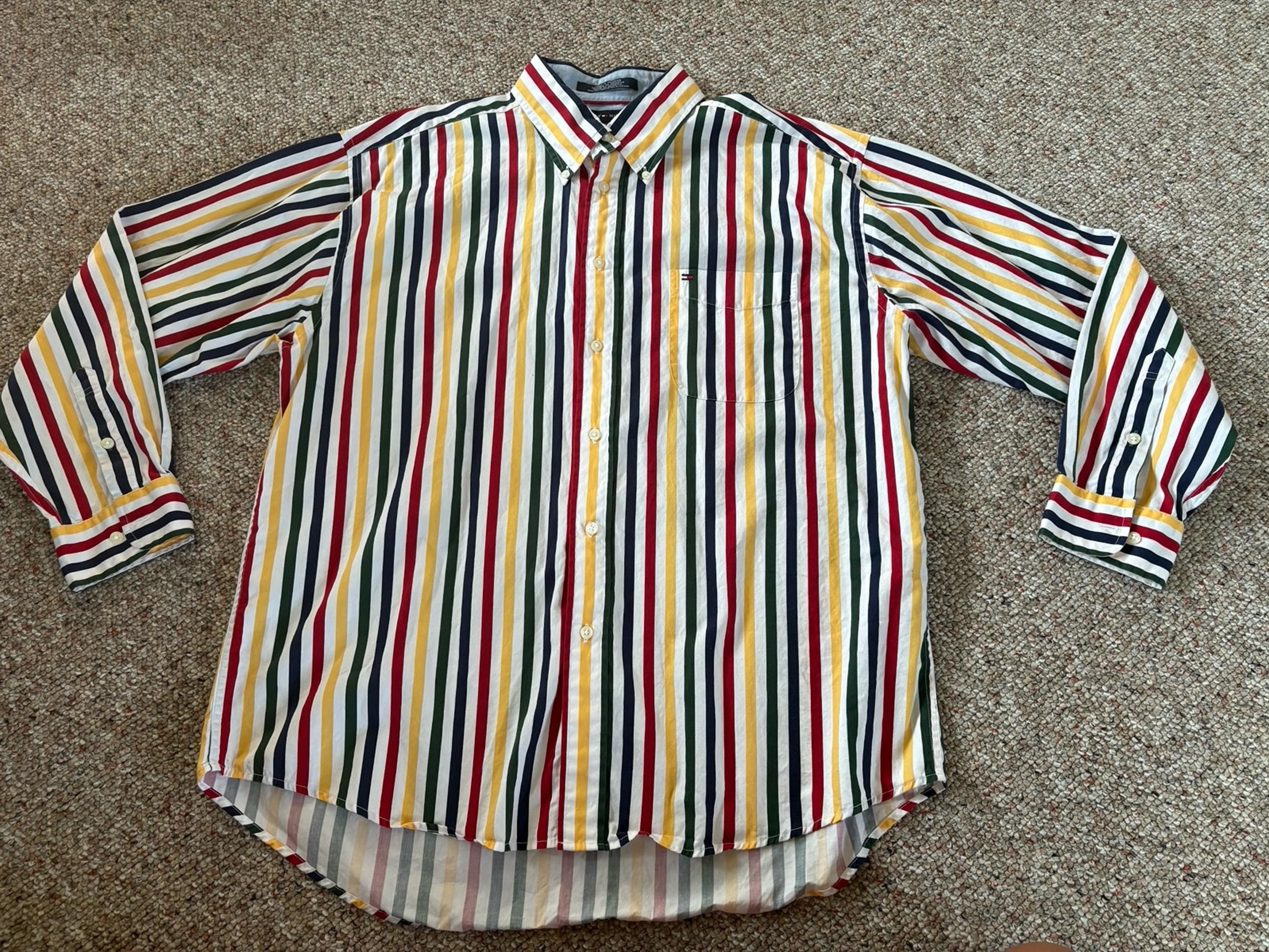 Tommy Hilfiger Button Front Shirt - Men’s XL - Stripe - Vintage - Button Up