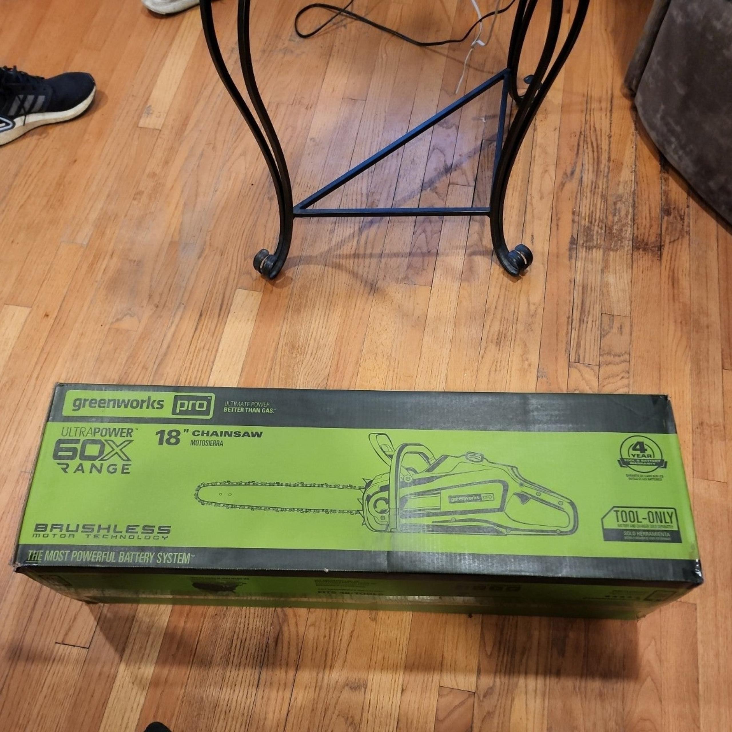New GreenWorks Pro 18-inch 60V Brushless Cordless Chainsaw 2009302T - TOOL ONLY