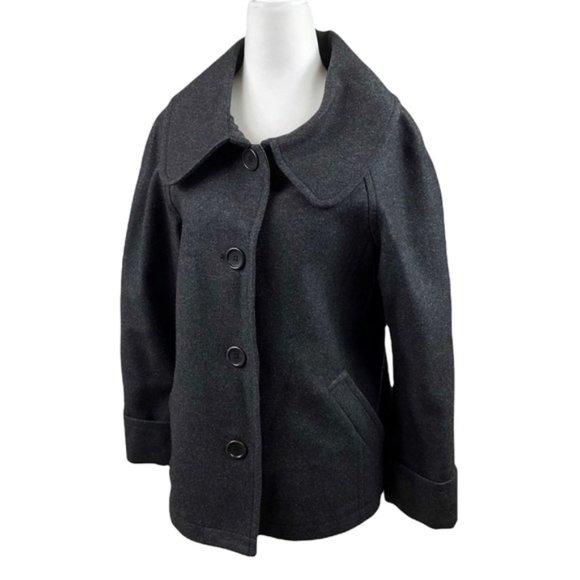Theory 'Olivan' Dark Grey Wool Blend shops Car Coat Large