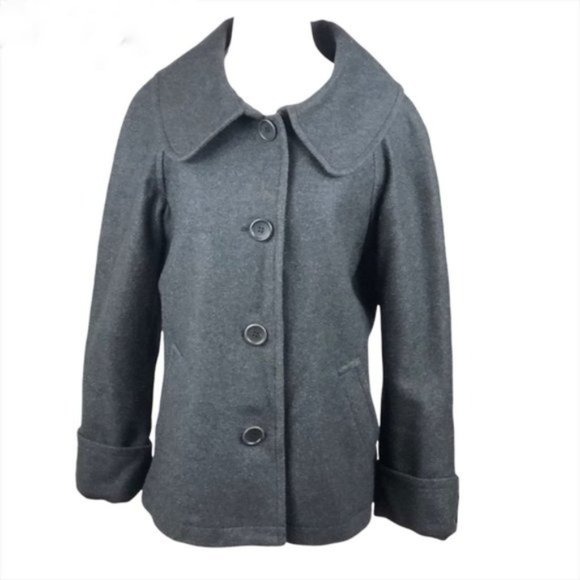 Theory 'Olivan' Dark Grey Wool Blend shops Car Coat Large