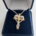 The Danbury Mint Gold Tone Cross Silver Heart Pendant Necklace 18 Religious