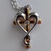 The Danbury Mint Gold Tone Cross Silver Heart Pendant Necklace 18 Religious