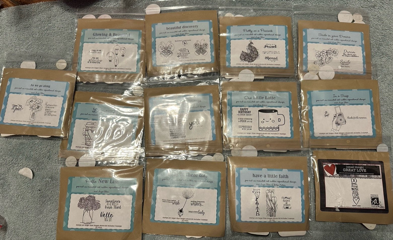 **LOT** UNITY STAMP Red Rubber Stamps, TWELVE Medium Sets