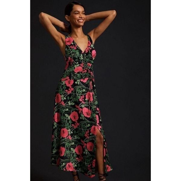 Anthropologie x Maeve Ruched Midi Dress Size 4