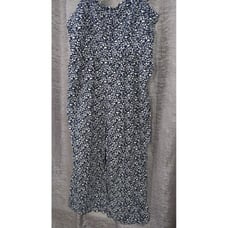 Linen Old Navy Blue/Floral Pant Jumper W/Pockets Women's XL Wide Leg/Relaxed Fit