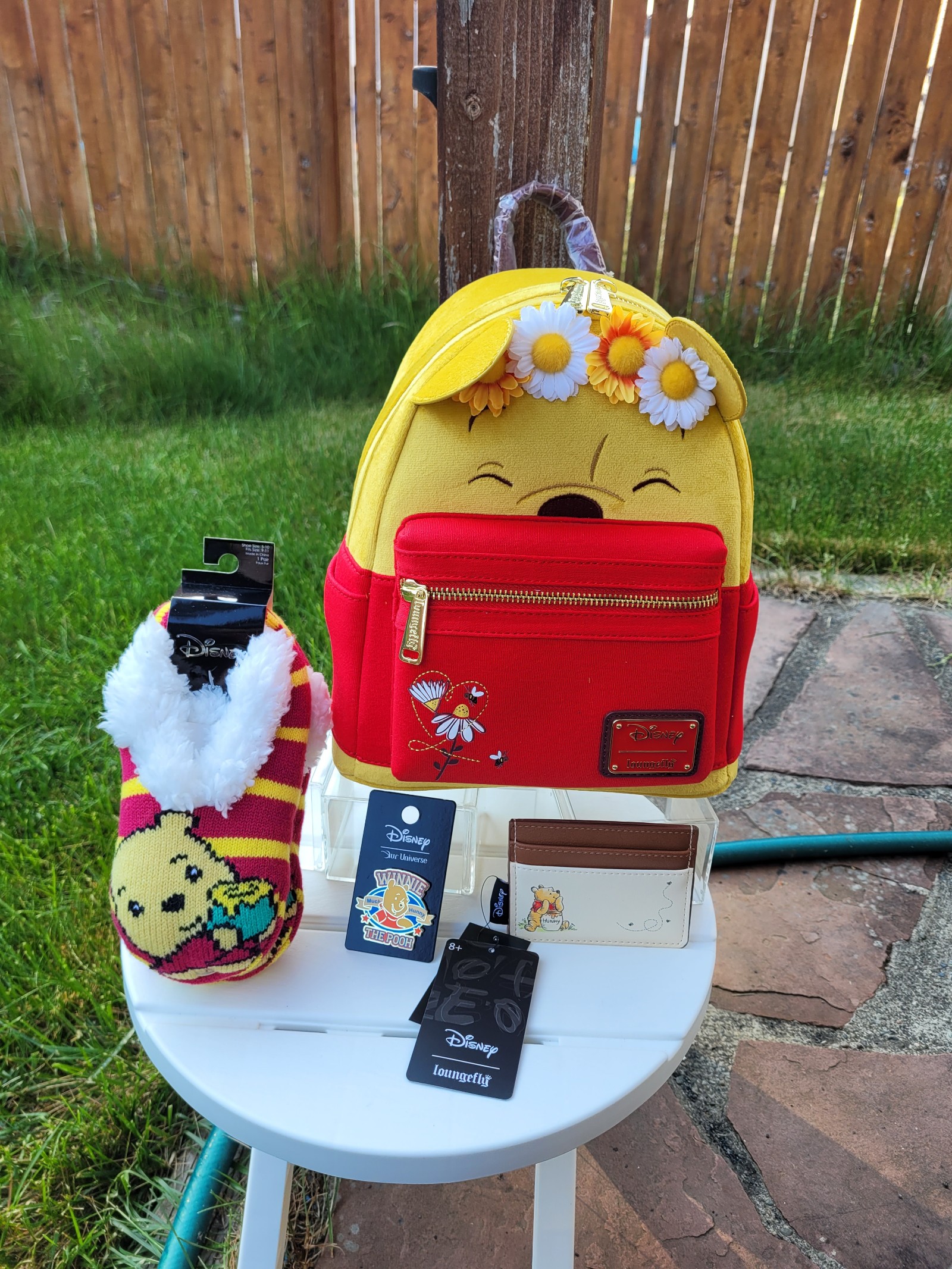 Loungefly Winnie The Pooh Floral Crown Flocked Mini Backpack Set D