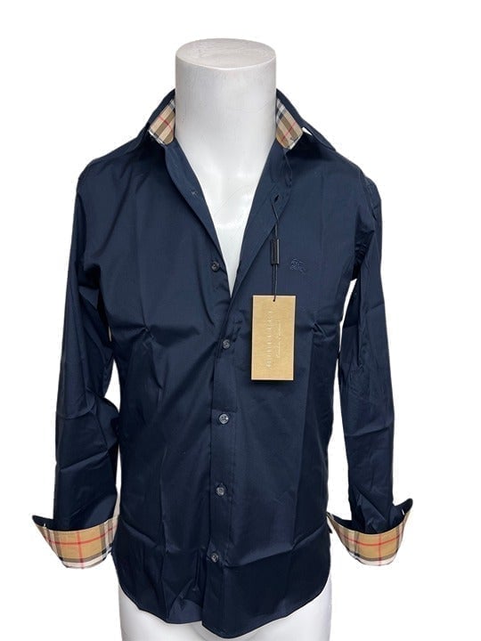 Burberry men's navy button down shirts size medium