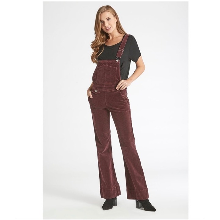 Anthropologie Dear John Corduroy Overalls Size 31 Sophie Flare Leg Women's