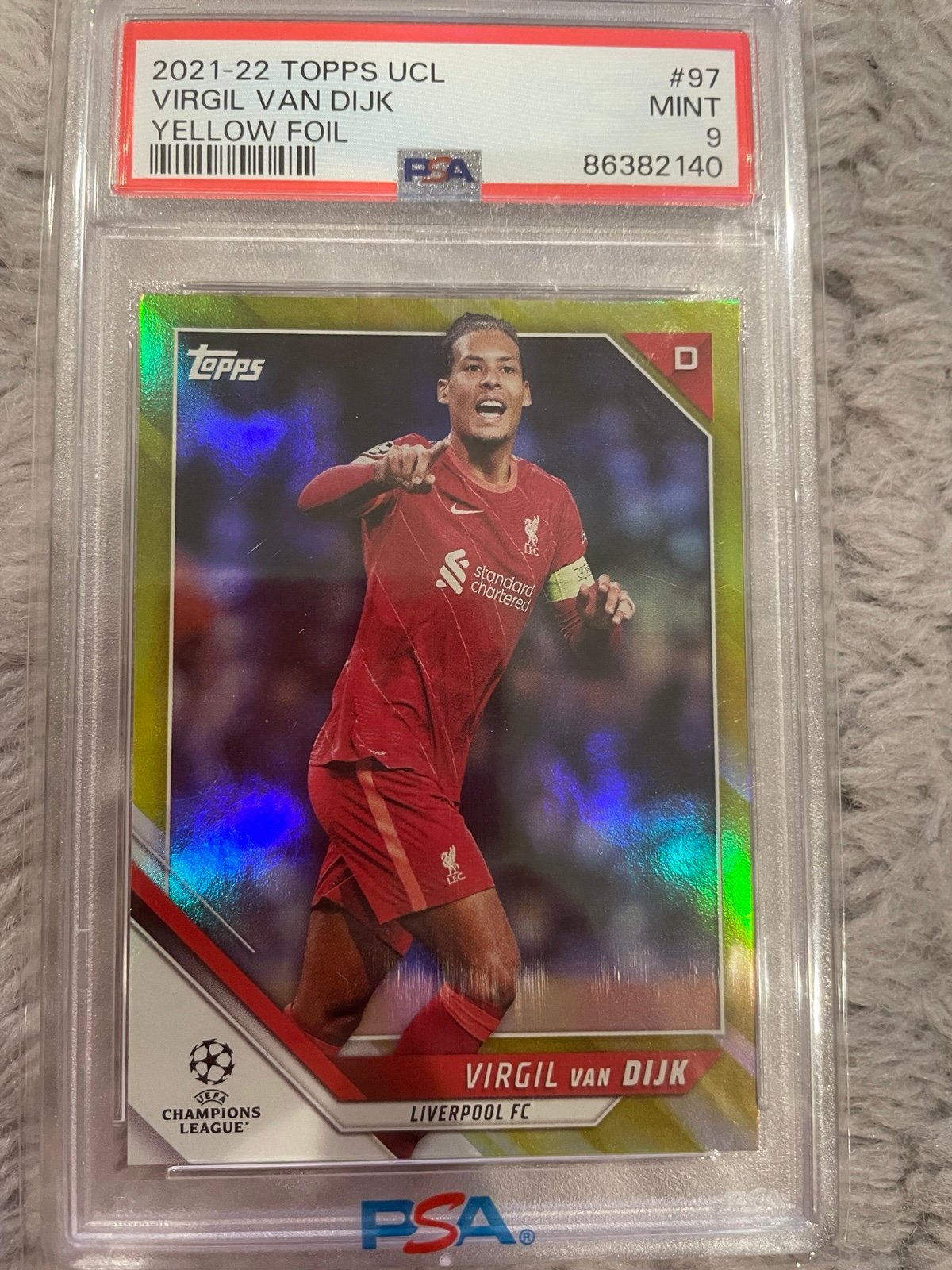 Topps Chrome Virgil van dijk psa 9 gold /250 2021-2022.