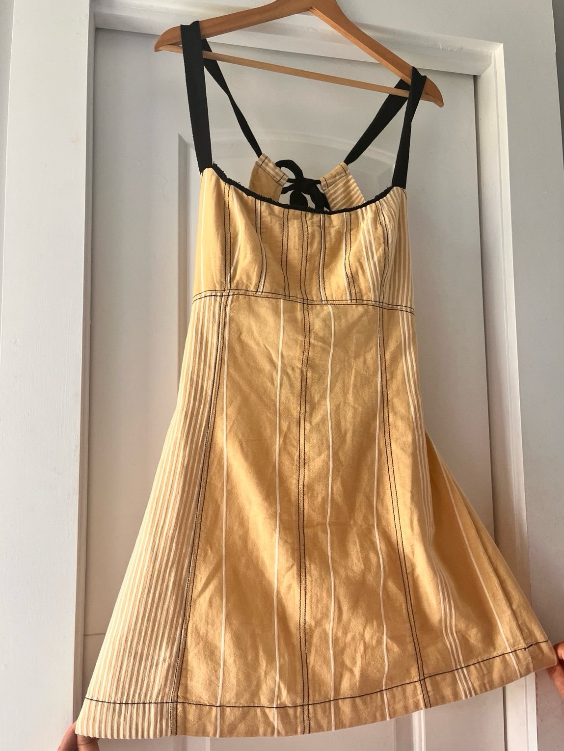 Free People Yellow Striped Mini Dress