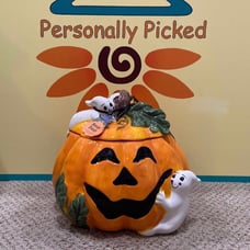 Blue Sky Clayworks PUMPKIN GHOST Cookie Jar