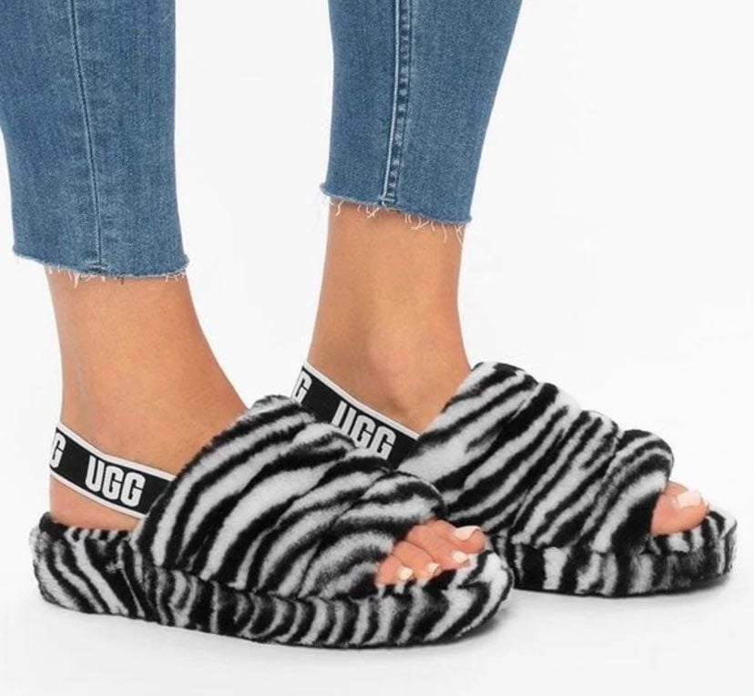 UGG Fluff yeah Slide Zebra Slipper