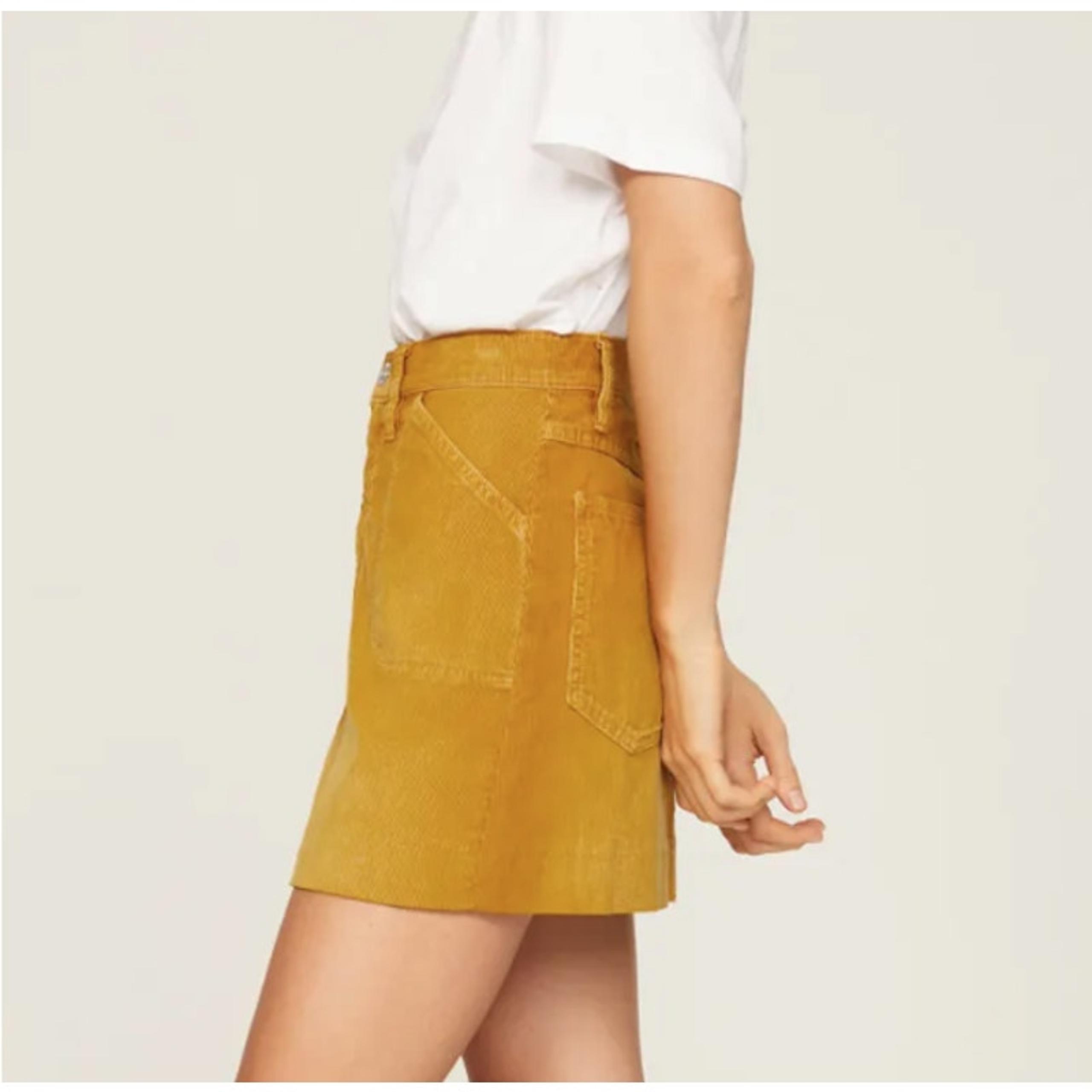 NWT RE/DONE 70s Pocket Corduroy Mini Skirt in Yellow