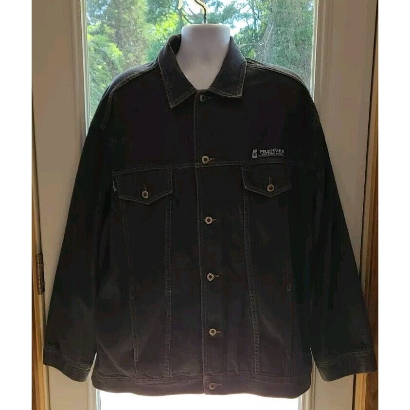 Phat Farm Mens XXXL Dark Wash Denim Jeans Jacket Y2k