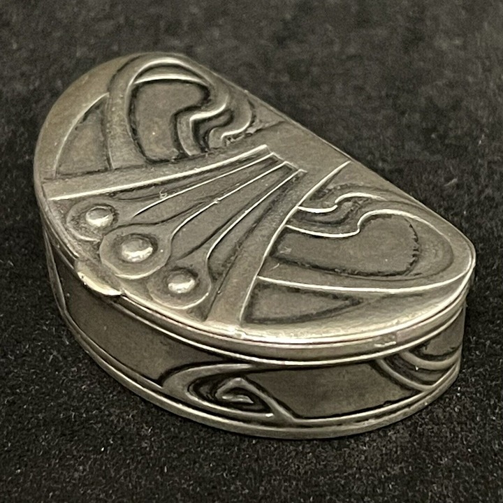 Patriz Huber Silver Pill Box Martin Mayer 1900s Art Nouveau German Jugendstil