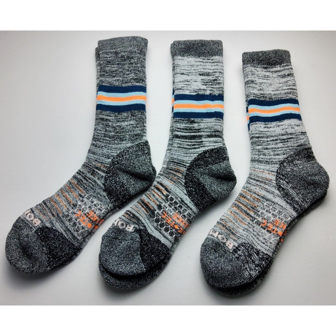 Bombas Hex Tec Hike Hiking Stripe Calf Socks Lot Of 3 Pairs Size L