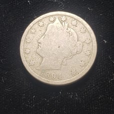 1894 Liberty V Nickel, km112, km# 112