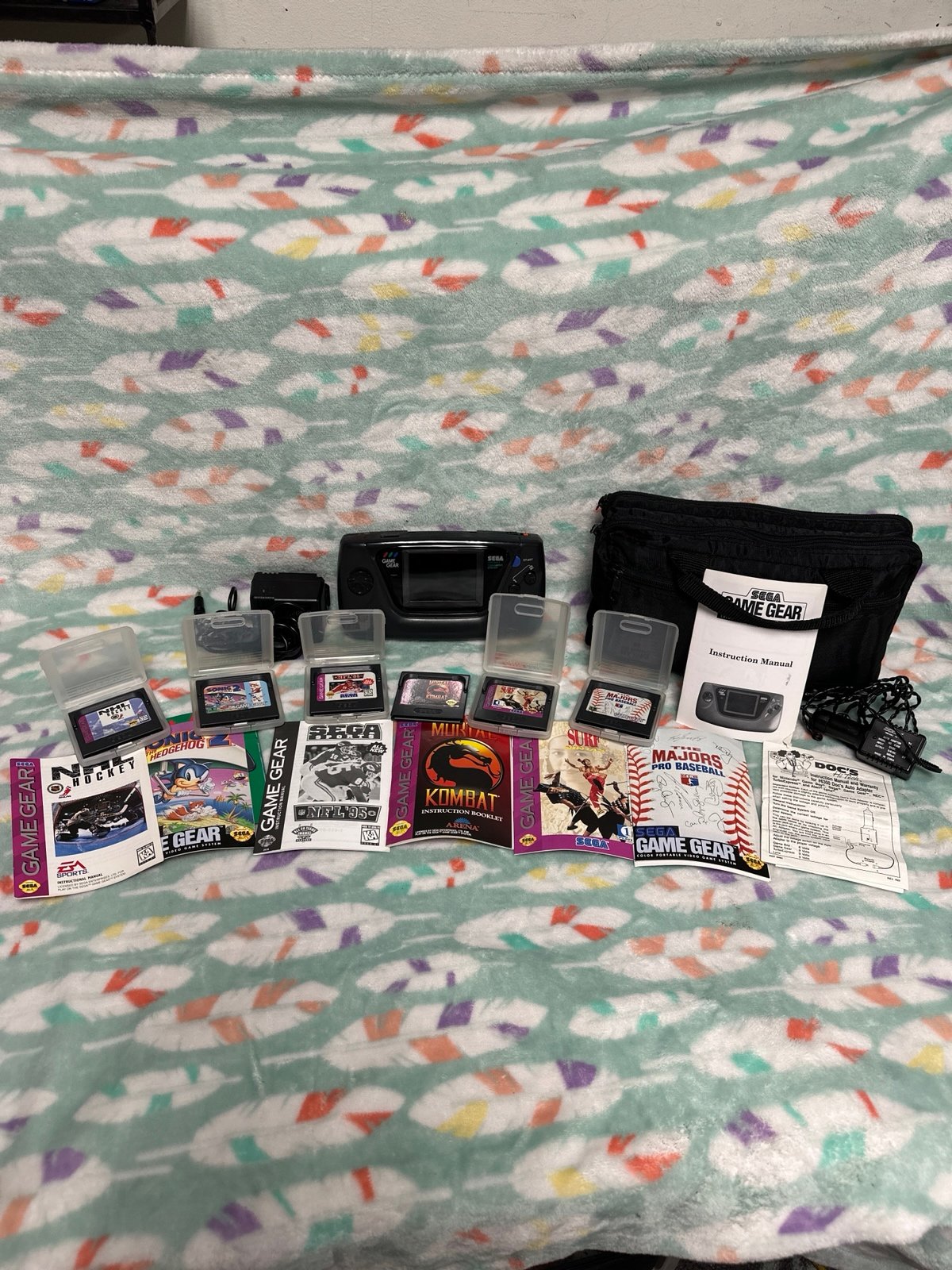 Sega game gear untested handheld console video game cord case bundle lot set