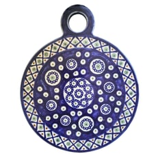 Polish Pottery Boleslawiec Blue Green All Over Floral Geometric Cheese Board