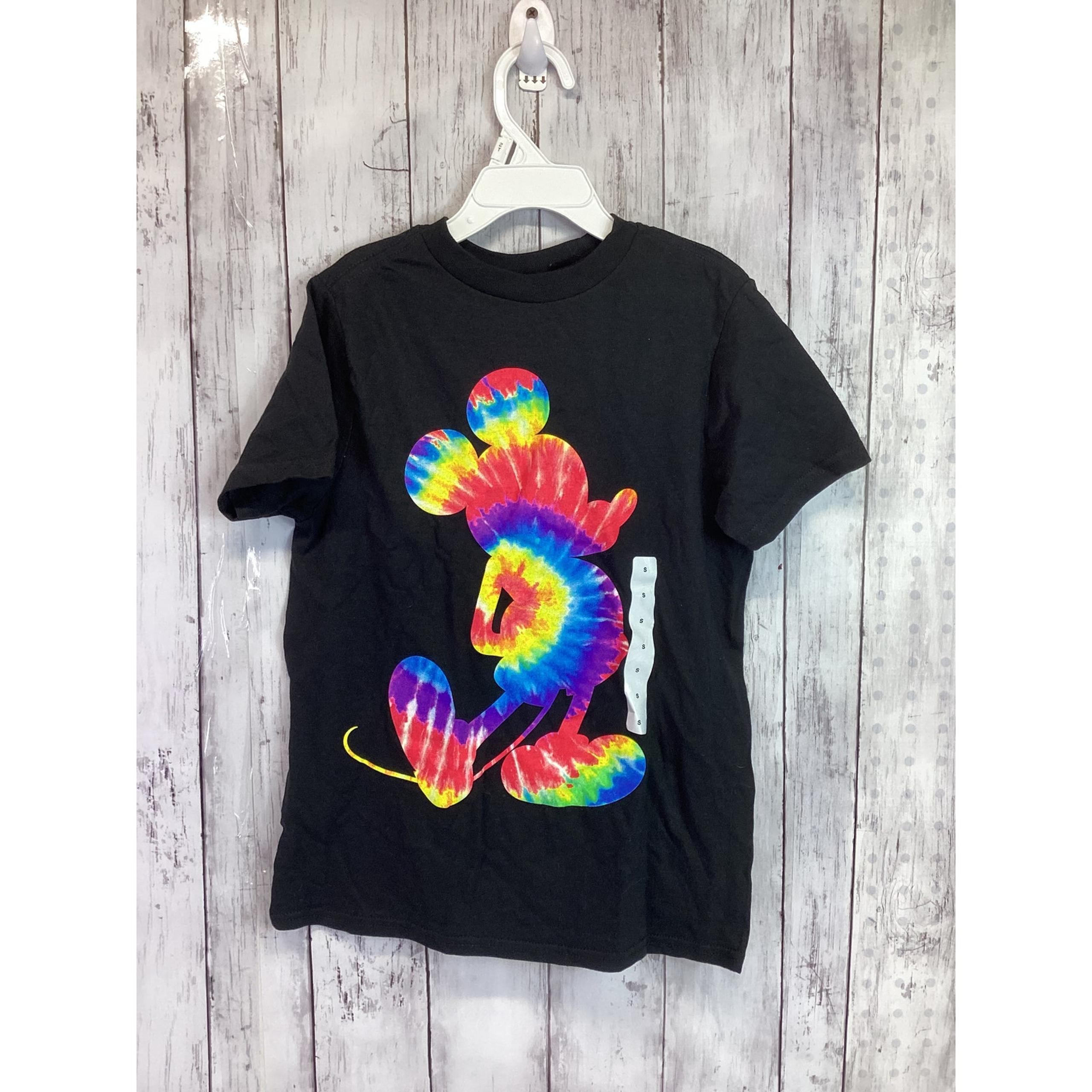 Disney Mickey Mouse Tie Dye Kids Short Sleeve Cotton T-shirt Size Small