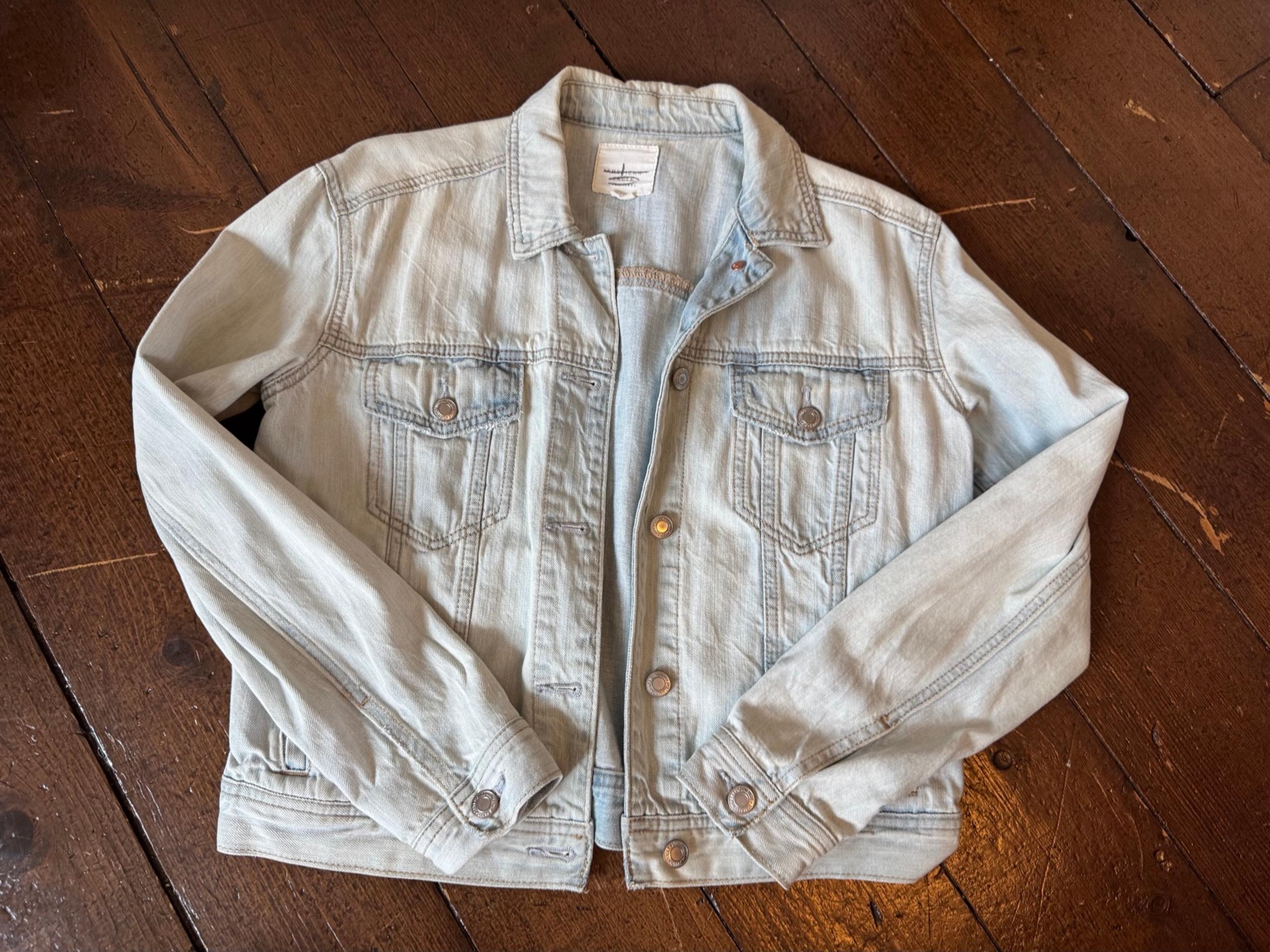 Custom Painted Butterfly American Eagle Jean Jacket