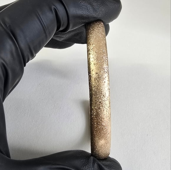 Sterling Silver 925 Gold Textured Bangle Bracelet