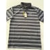 Under Armour Mens Golf Polo Black Grey Striped Heatgear Coolswitch 1298947 001 S