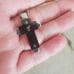 Shaquille O'Neal Cross Necklace .10 tw Staineless Missing 1 Stone