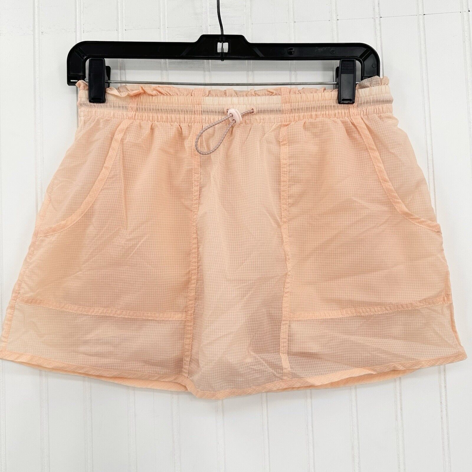 Outdoor Voices Skort Womens Small Peach Sheer Lightweight Run Skirt/Shorts EUC
