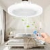 Ceiling Fan With Light, Modern Remote Control Enclosed Low Profile Ceiling Fan