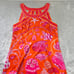 Gretchen Scott Isosceles Sea of Love Patterned Mini Dress Women's Large Orange