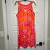 Gretchen Scott Isosceles Sea of Love Patterned Mini Dress Women's Large Orange