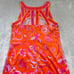 Gretchen Scott Isosceles Sea of Love Patterned Mini Dress Women's Large Orange