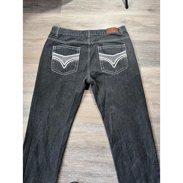 Rock N Run Black Denim Mens Baggy Hip Hop Skater Jeans Size 42x32 U3