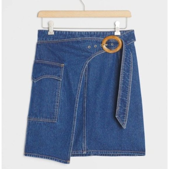 NWT Anthro Mari Slim Denim Mini Skirt M