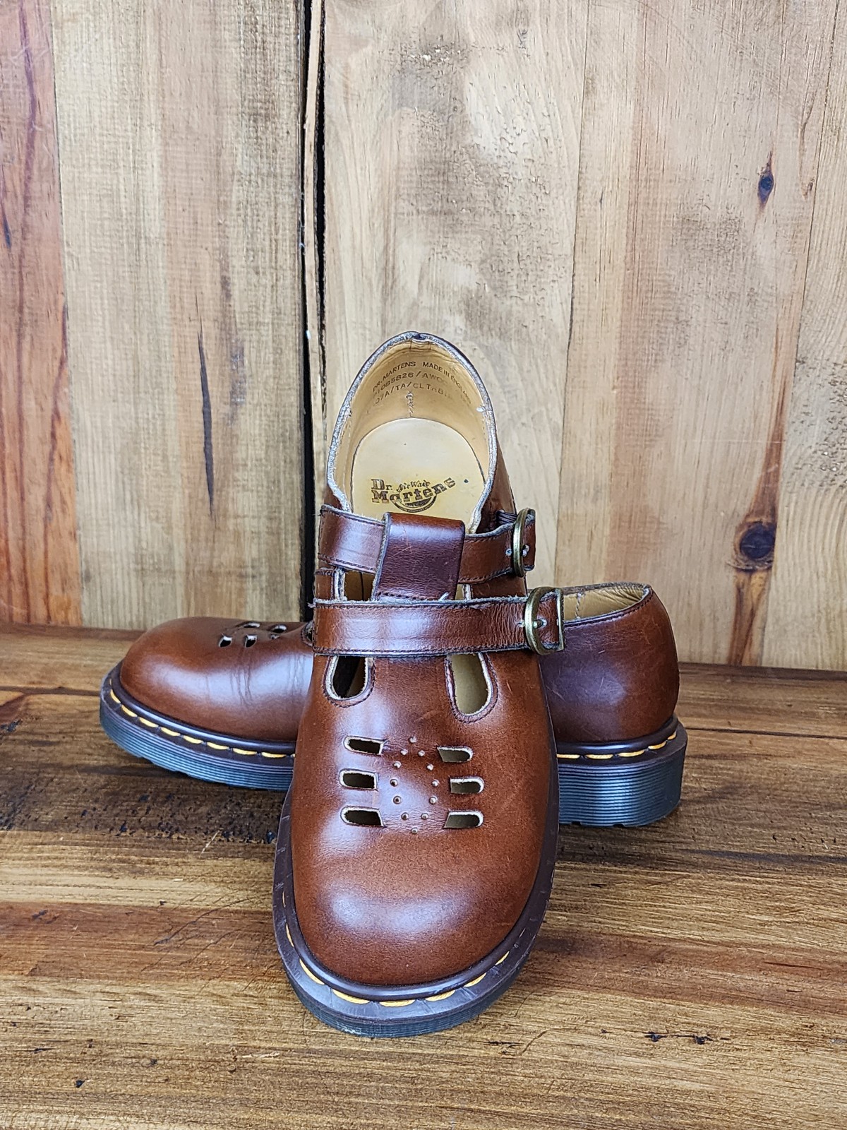 Dr. Martens Aztec Crazy Horse Twin Strap Mary Jane RARE VTG!
