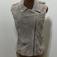 Blank NYC Genuine Suede Leather Motorcycle “Moto” Style Jacket/Vest Size Small