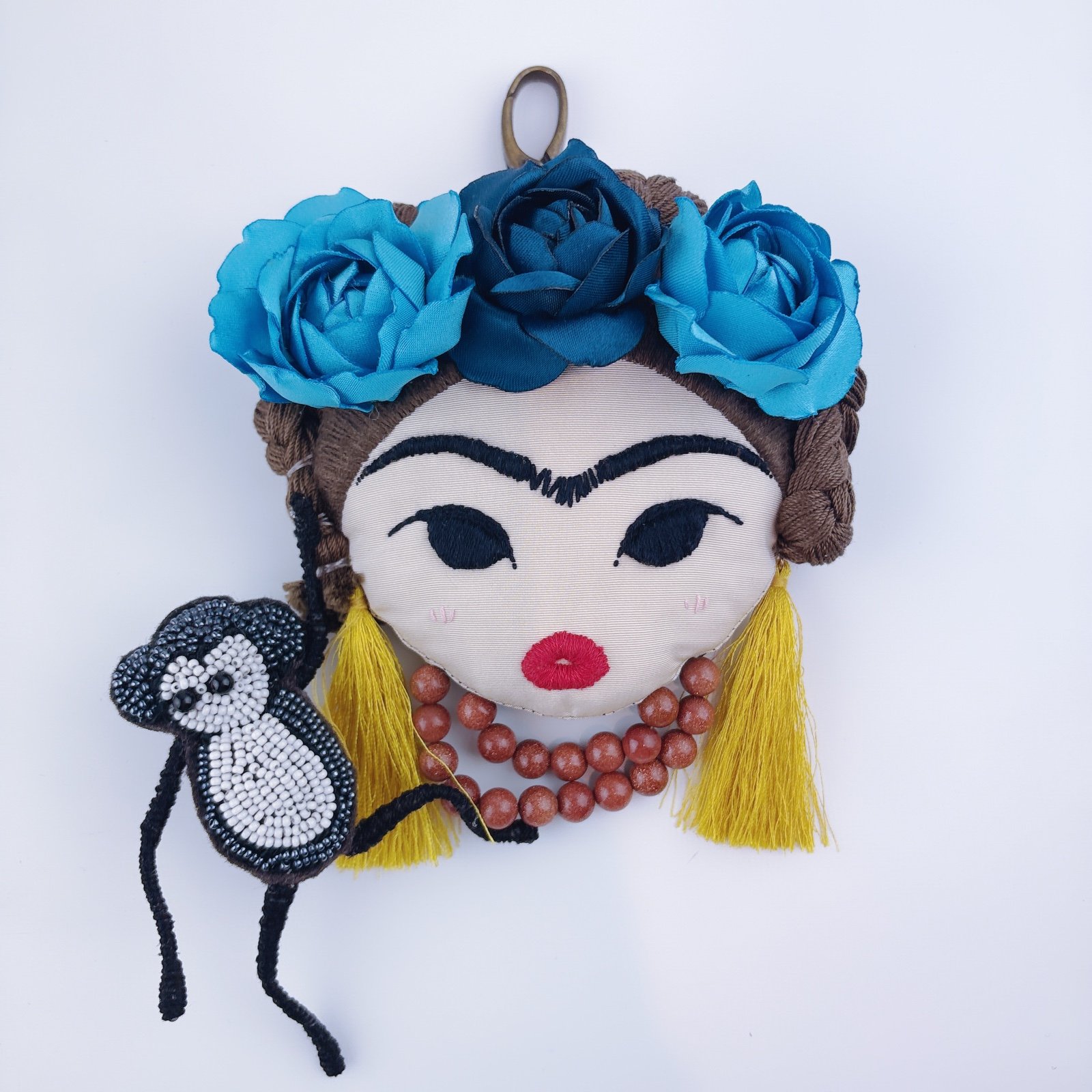 Frida Kahlo Inspired Bag Charm OOAK