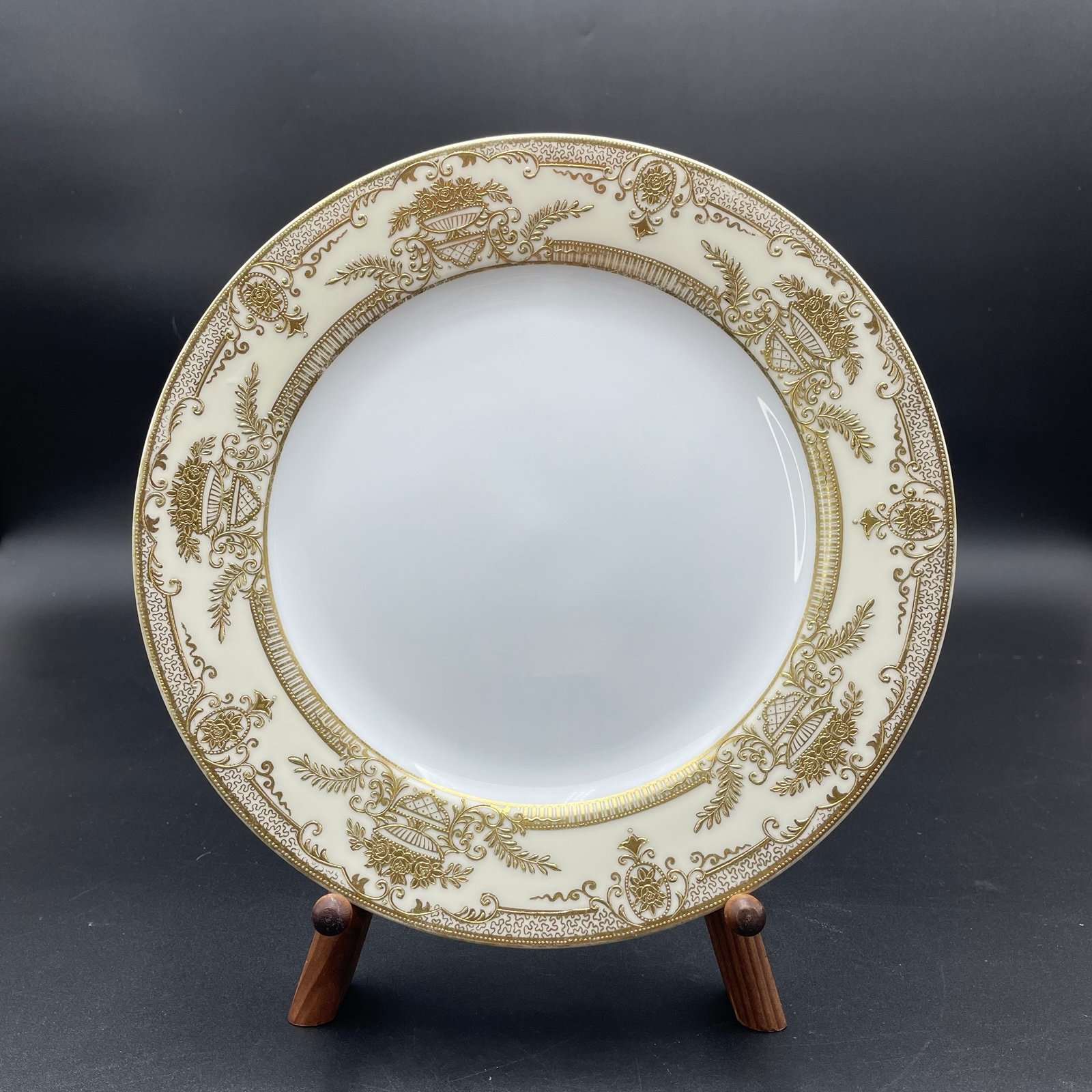 Noritake Morimura Handpainted Gold Encrusted Fleurgold 10 Dinner Plates #77361